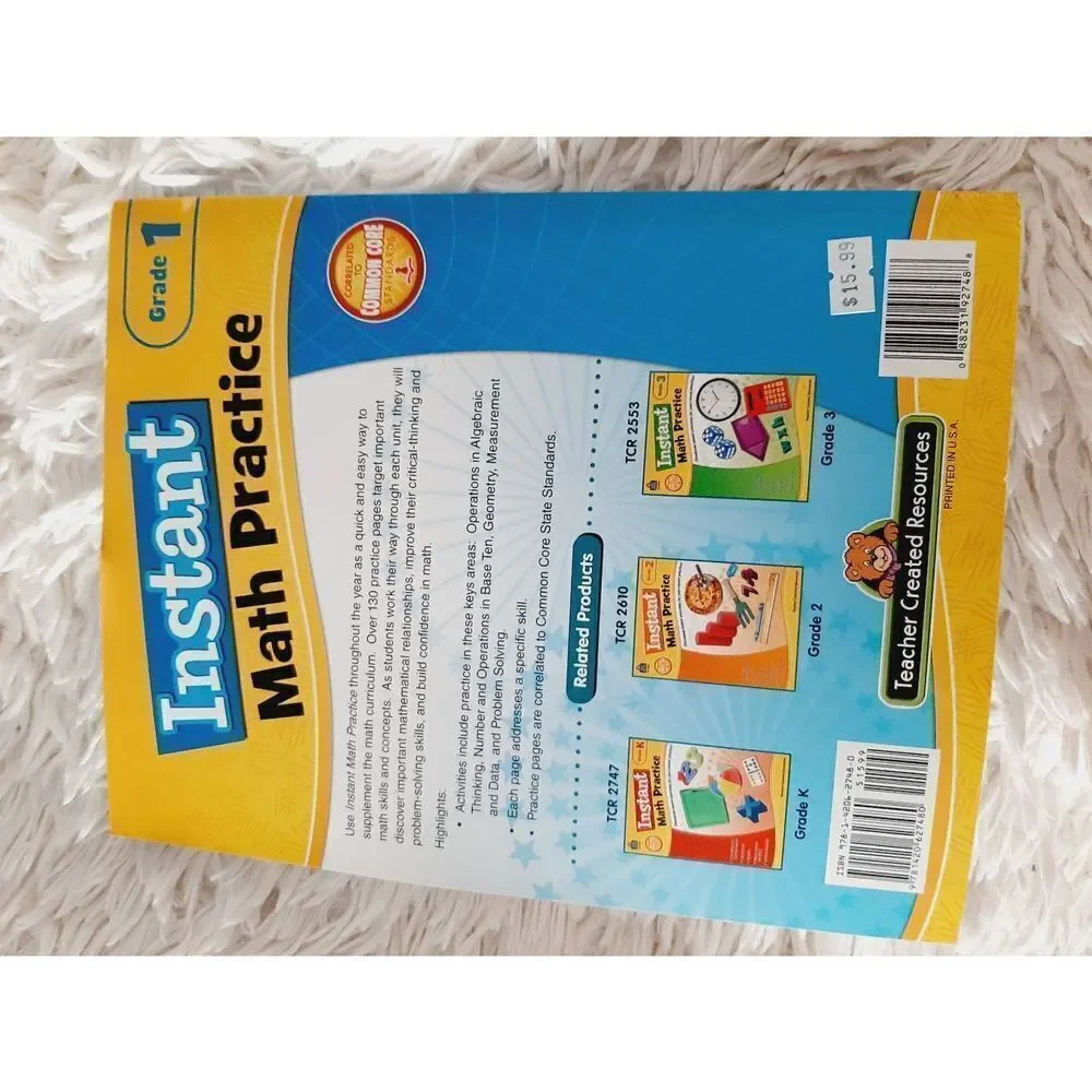 Common core Instant Math Practice grade 1 homeschool workbook NWT